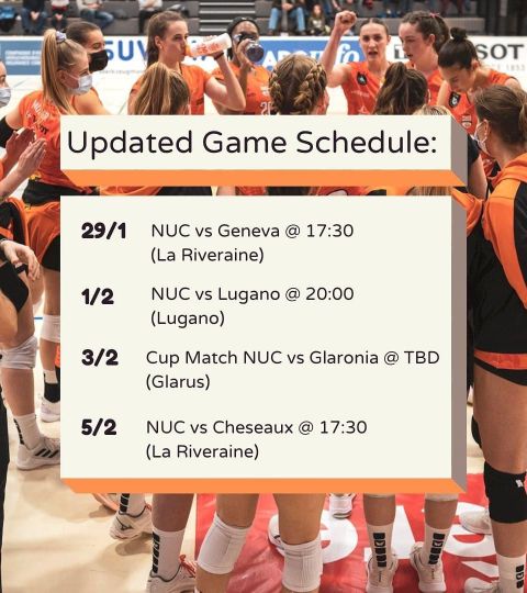 Updated game schedule